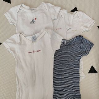 プチバトー(PETIT BATEAU)のプチバトー　半袖　ロンパース肌着　18m(肌着/下着)