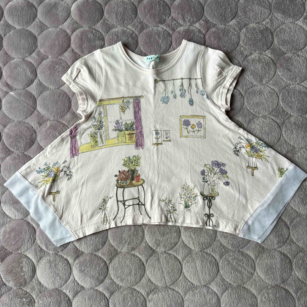 hakka kids(ハッカキッズ)のハッカキッズ◇お花柄　カフェ　Tシャツ　110cm キッズ/ベビー/マタニティのキッズ服女の子用(90cm~)(Tシャツ/カットソー)の商品写真