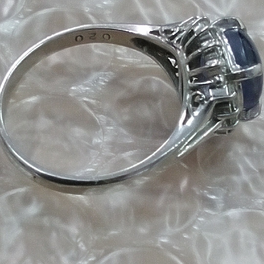 天然スターサファイア3.4キャラ　ダイヤpt 900リング レディースのアクセサリー(リング(指輪))の商品写真