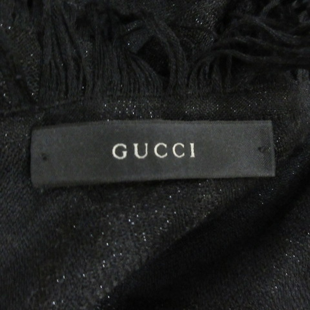 Gucci(グッチ)のグッチ ウール マフラー スカーフ ストール GGマーク フリンジ EC● レディースのファッション小物(マフラー/ショール)の商品写真