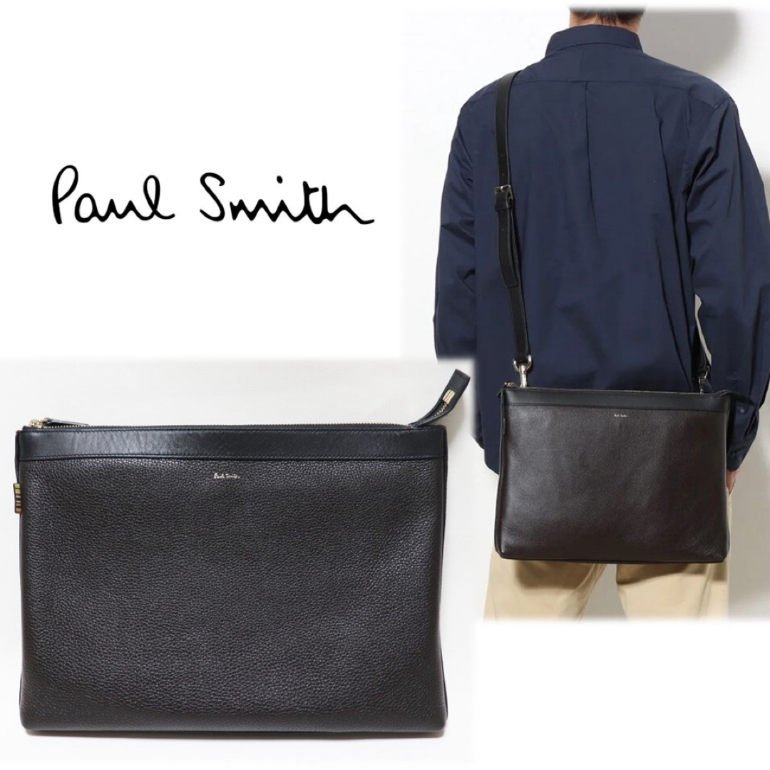 Paul Smith(ポールスミス)の《ポールスミス》新品 シボ感レザー 2Wayショルダーバッグ クラッチバッグ メンズのバッグ(ショルダーバッグ)の商品写真