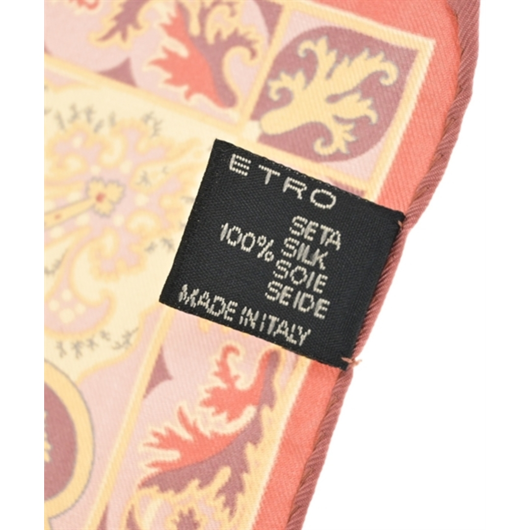 ETRO(エトロ)のETRO エトロ バンダナ・スカーフ - ピンクxベージュx茶(総柄) 【古着】【中古】 レディースのファッション小物(バンダナ/スカーフ)の商品写真
