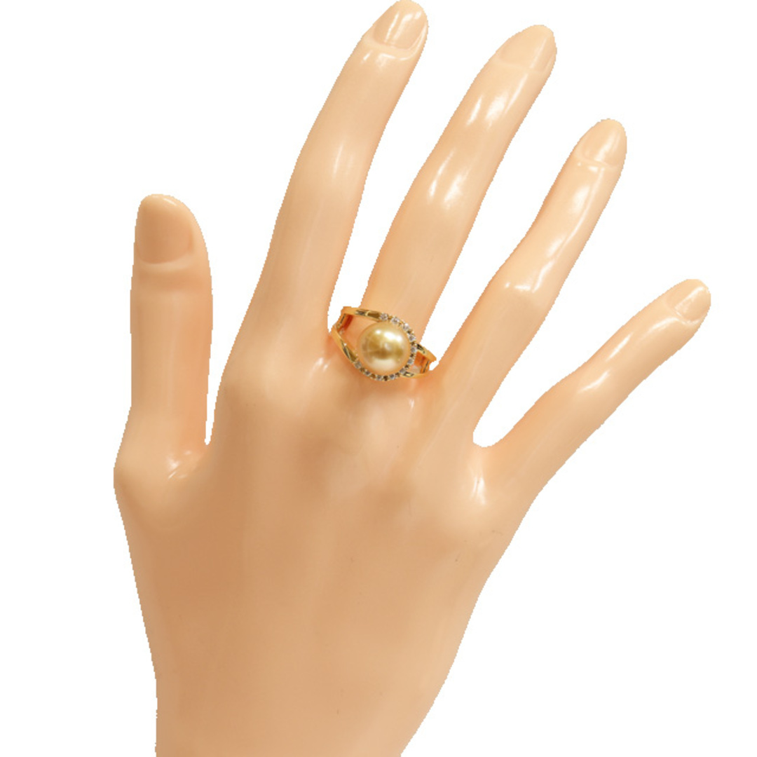 TASAKI(タサキ)の(新品仕上げ済）タサキ TASAKI 田崎 ゴールドパール ダイヤ リング 指輪 約12号 K18 YG × ダイヤ × パール 9.9mm 8486 レディースのアクセサリー(リング(指輪))の商品写真