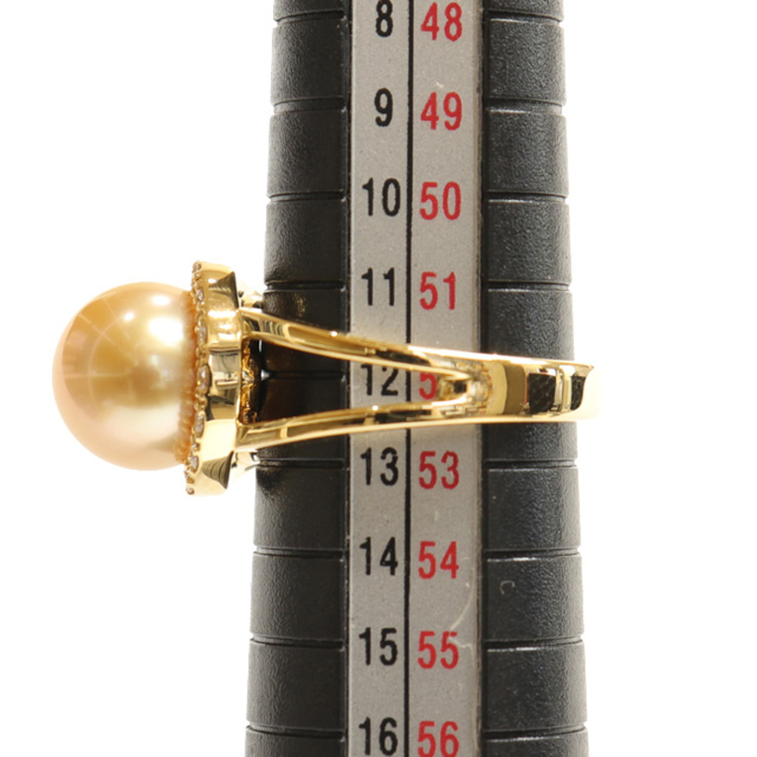 TASAKI(タサキ)の(新品仕上げ済）タサキ TASAKI 田崎 ゴールドパール ダイヤ リング 指輪 約12号 K18 YG × ダイヤ × パール 9.9mm 8486 レディースのアクセサリー(リング(指輪))の商品写真