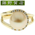 (新品仕上げ済）タサキ TASAKI 田崎 ゴールドパール ダイヤ リング 指輪 約12号 K18 YG × ダイヤ × パール 9.9mm 8486