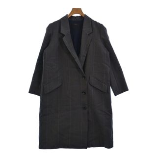 フローレント(FLORENT)のFLORENT チェスターコート -(S位) グレーx黒x紫(チェック) 【古着】【中古】(チェスターコート)