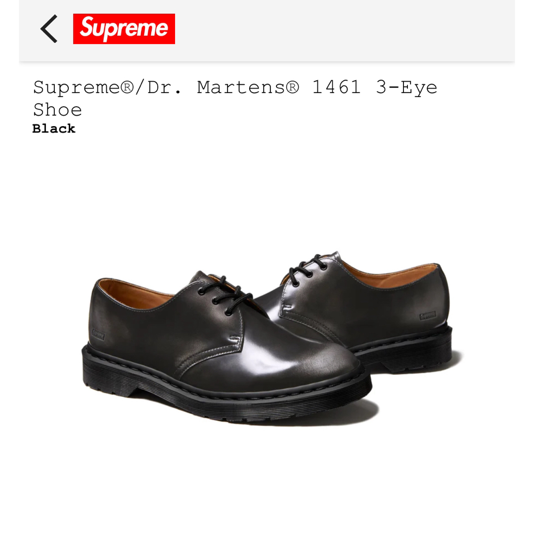 Supreme(シュプリーム)のSupreme Dr.Martens 1461 3 Eye Shoe Black メンズの靴/シューズ(その他)の商品写真