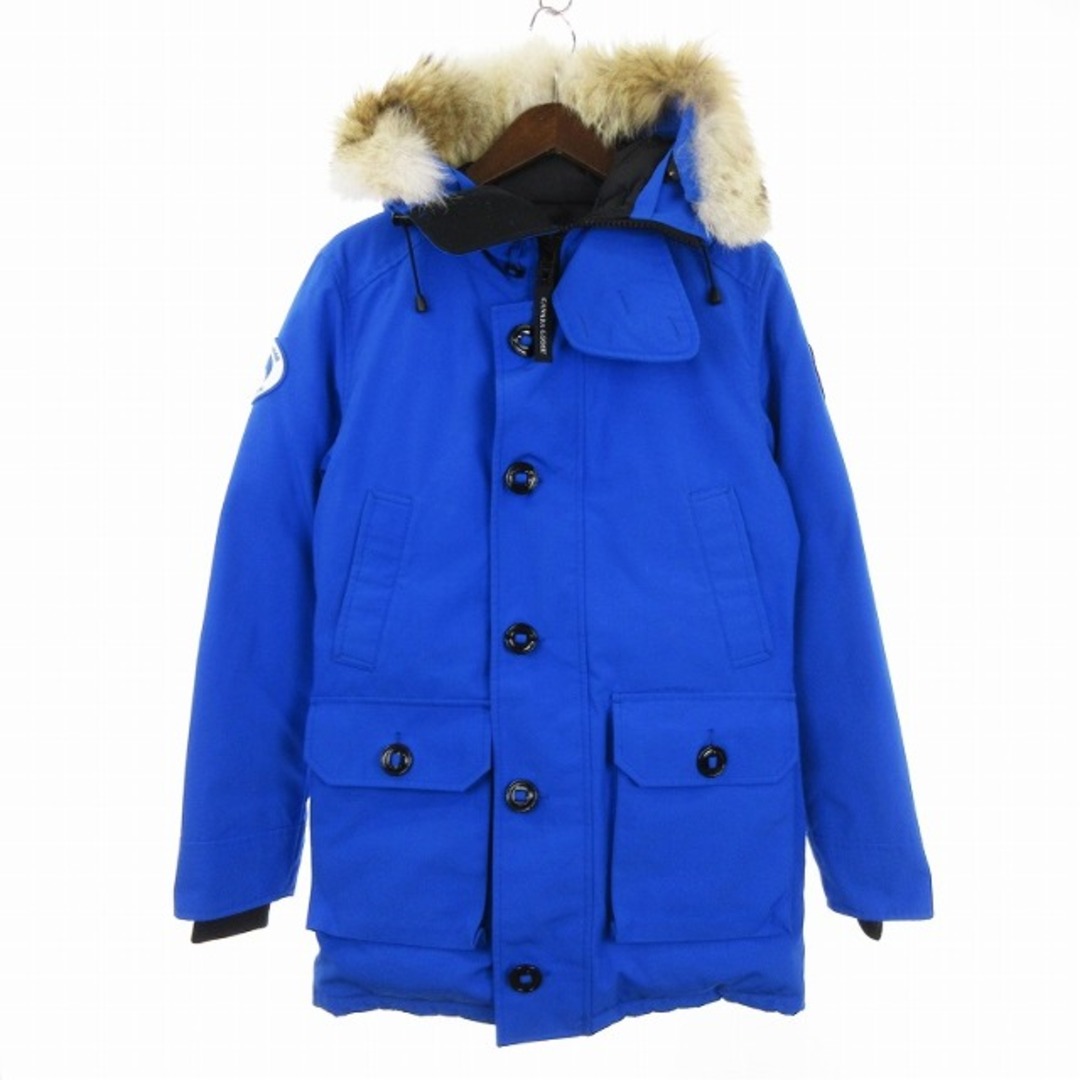 CANADA GOOSE(カナダグース)のカナダグース ブラックフィールド ダウンジャケット ファー 青 XS ■SM1 メンズのジャケット/アウター(ダウンジャケット)の商品写真