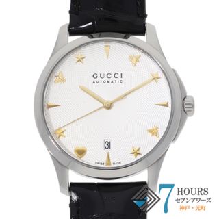 グッチ(Gucci)の【117777】GUCCI グッチ  126.4 Gタイムレス　GP シルバーダイヤル SS/レザー 自動巻き 当店オリジナルボックス 腕時計 時計 WATCH メンズ 男性 男 紳士【中古】(腕時計(アナログ))