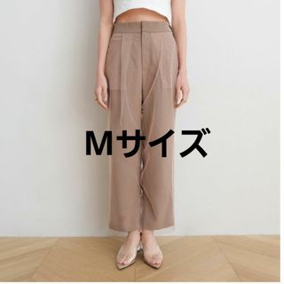 シールームリン(SeaRoomlynn)のsearoomlynn Tulle Layered ストレートパンツ モカ M(カジュアルパンツ)