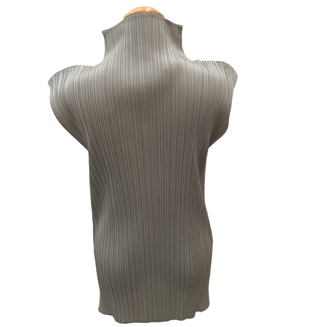 ISSEY MIYAKE(イッセイミヤケ)の♪♪ISSEY MIYAKE イッセイミヤケ PLEATS PLEASE ノースリーブカットソー チュニック  PP04-JK603 グレー レディースのトップス(Tシャツ(長袖/七分))の商品写真