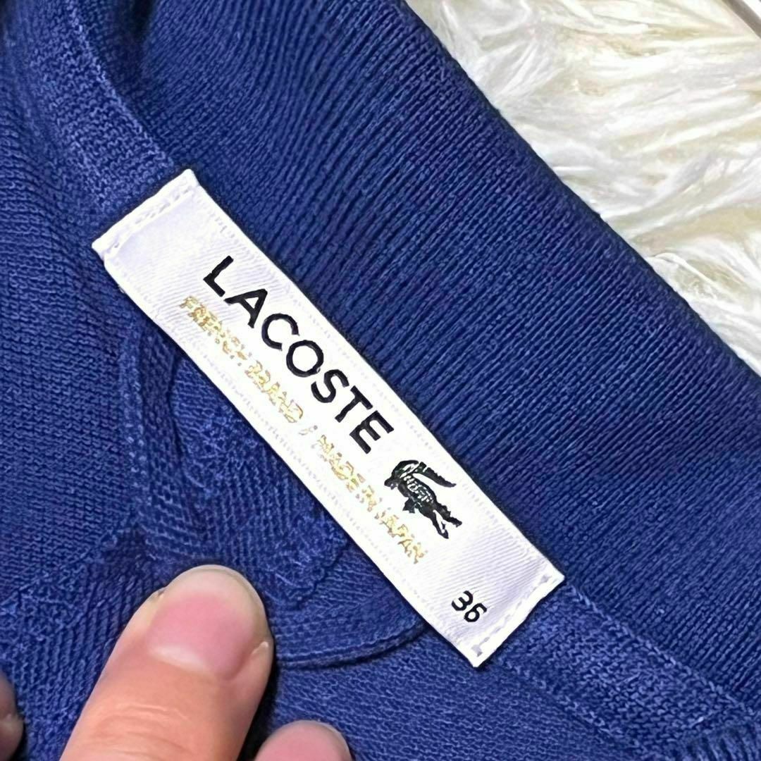 LACOSTE(ラコステ)のLACOSTE ラコステ　ワンピース　ポロシャツ　フレア　刺繍ロゴ　ワッペン　S レディースのワンピース(ひざ丈ワンピース)の商品写真