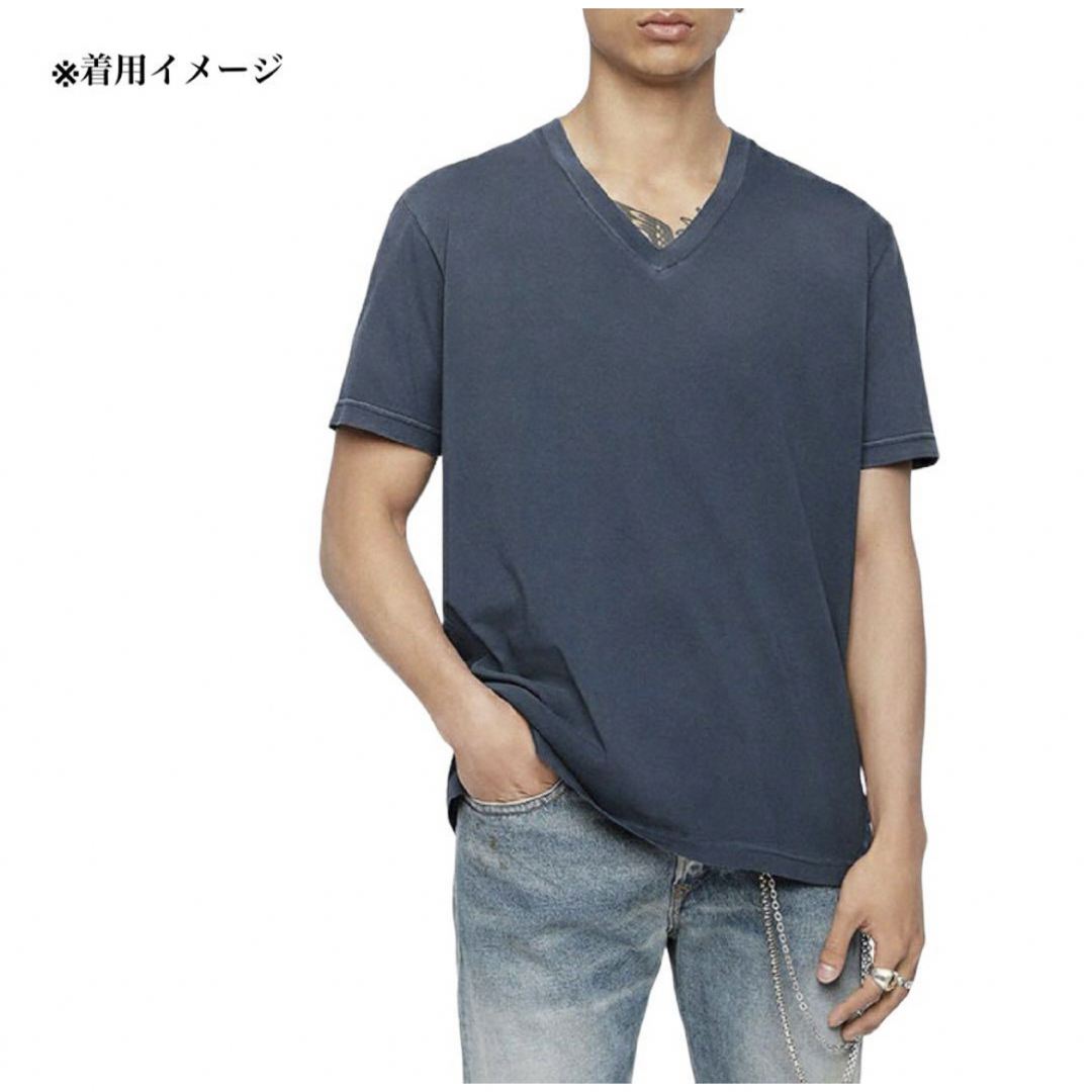 DIESEL(ディーゼル)の【新品】XS ディーゼル Tシャツ 半袖 Vネック ビンテージ加工 紺 ネイビー メンズのトップス(Tシャツ/カットソー(半袖/袖なし))の商品写真