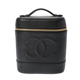 シャネル(CHANEL)のシャネル  縦型バニティ ハンドバッグ 黒(ハンドバッグ)