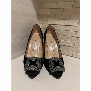 MANOLO BLAHNIK - MANOLO BLAHNIK ヒール HANGISI ハンギシ 34.5ブラック