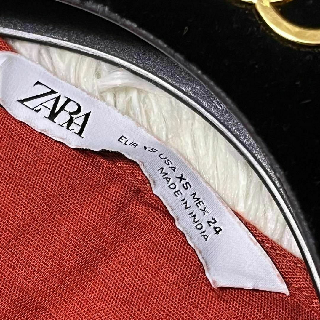 ZARA(ザラ)のZARA ザラ　ワンピース　ロング　フレア　ベルト　Aライン　リネン混　刺繍 レディースのワンピース(ロングワンピース/マキシワンピース)の商品写真