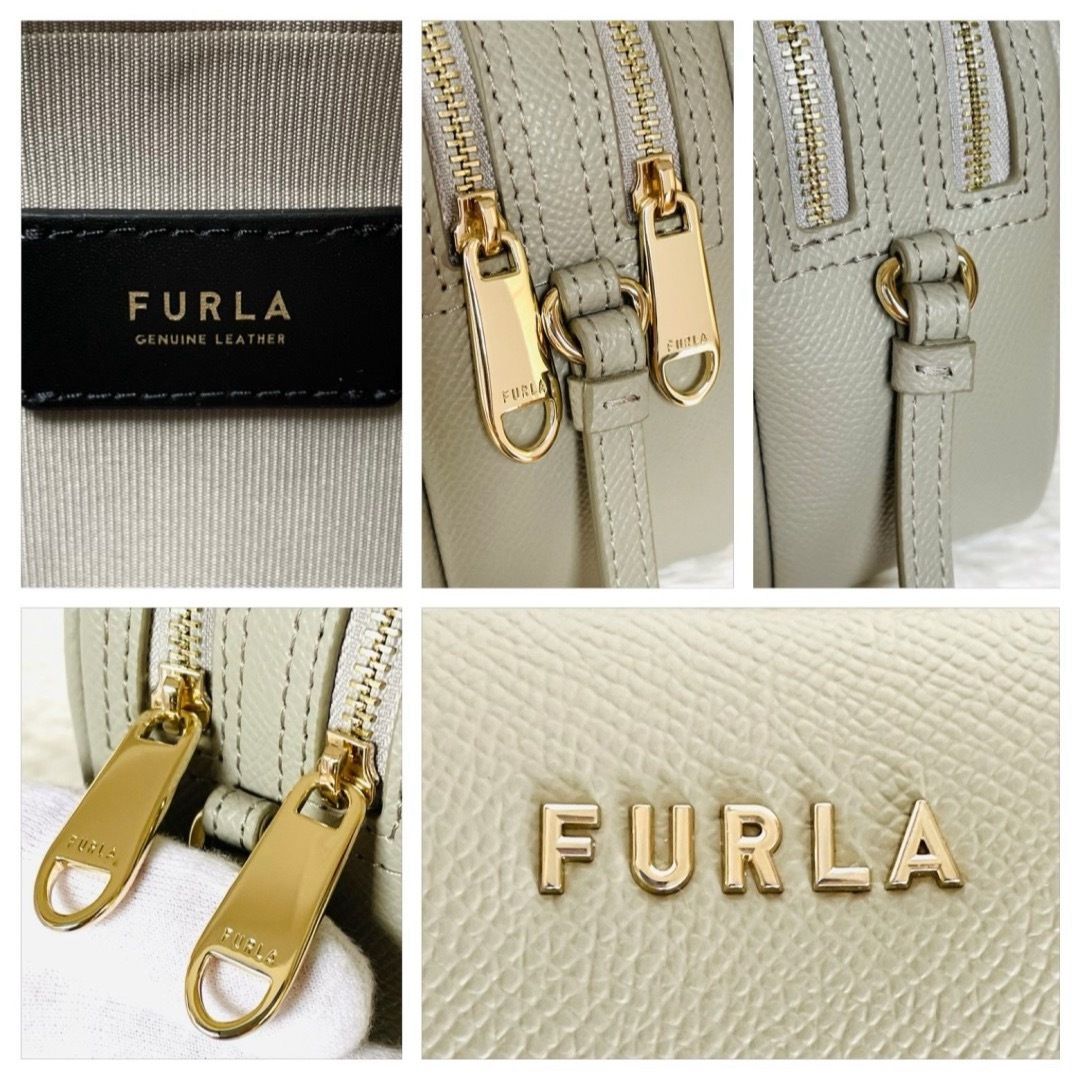 Furla(フルラ)の未使用級★FURLA フルラ リリー ショルダーバッグ グレージュ ダブルジップ レディースのバッグ(ショルダーバッグ)の商品写真