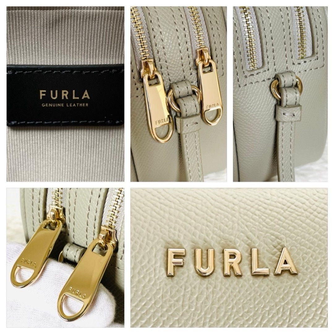 Furla(フルラ)の未使用級★FURLA フルラ リリー ダブルファスナー ポシェット グレージュ  レディースのバッグ(ショルダーバッグ)の商品写真