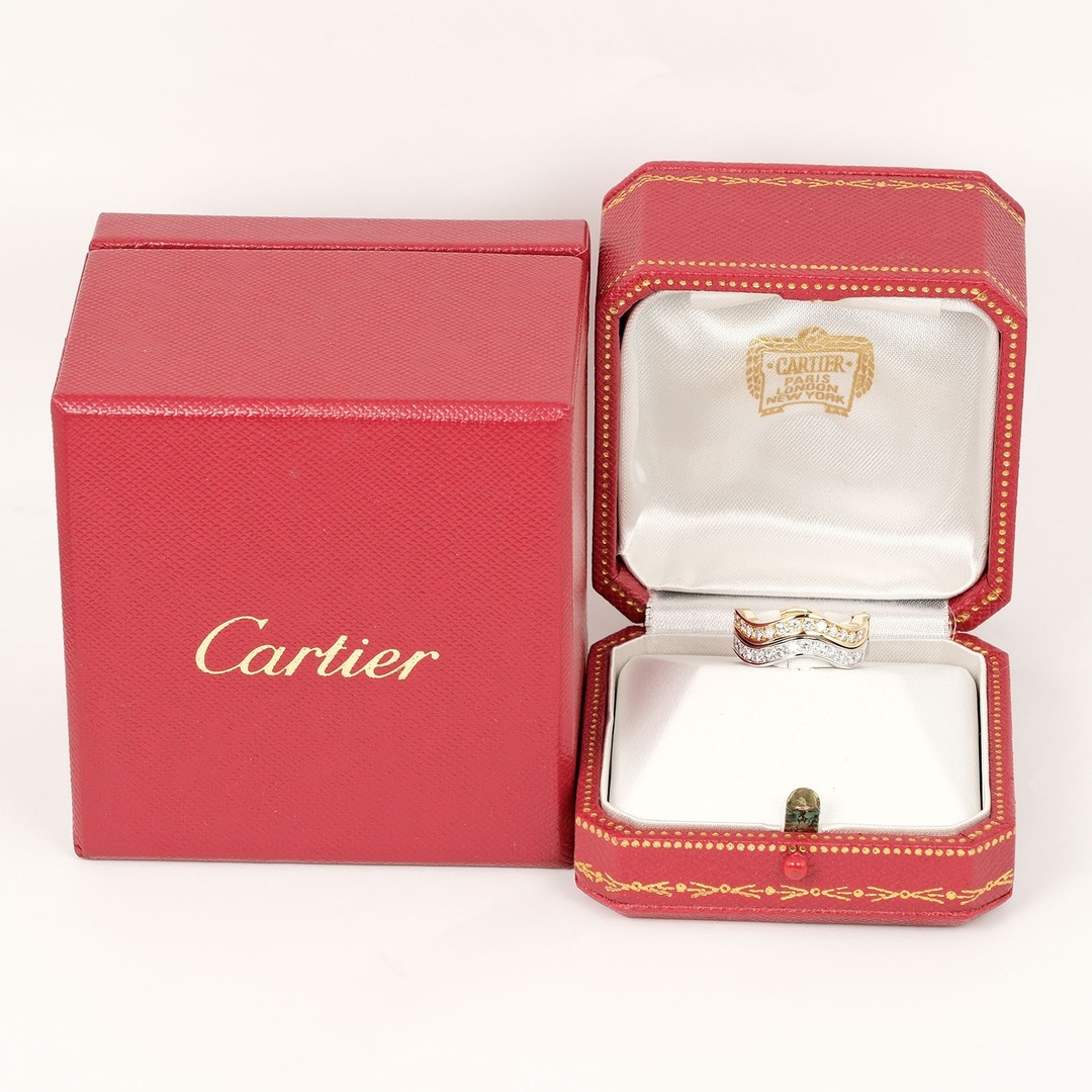 Cartier(カルティエ)の【CARTIER】カルティエ ネプチューン 2連 K18ゴールド×ダイヤモンド×YG WG 9号 約8.24g レディース リング・指輪 レディースのアクセサリー(リング(指輪))の商品写真