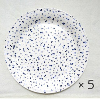 ニッコー(NIKKO)のIRS NIKKO 白地に青い花柄　大皿　まとめ売り　５枚セット　可愛い(食器)