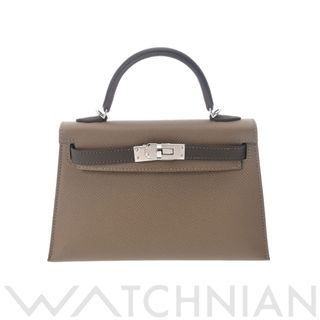 エルメス(Hermes)の未使用 エルメス HERMES レディース ハンドバッグ エトゥープ/エコルセ/ブラック /パラジウム金具 ヴォーエプソン(ハンドバッグ)