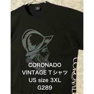 【レア】US古着 3XLsize ビッグサイズVINTAGEブラックTシャツ(Tシャツ/カットソー(半袖/袖なし))