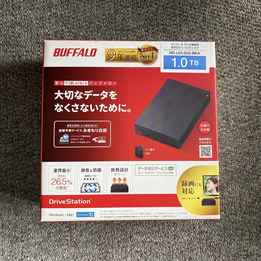 BUFFALO HD-LD1.0U3-BKA スマホ/家電/カメラのPC/タブレット(PC周辺機器)の商品写真