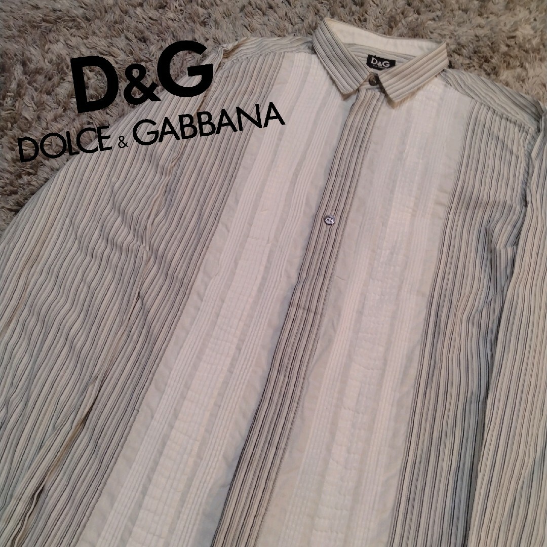 DOLCE&GABBANA(ドルチェアンドガッバーナ)のDOLCE&GABBANA ドルガバ　ドレスシャツ　オープンカラー　総柄　レース メンズのトップス(シャツ)の商品写真