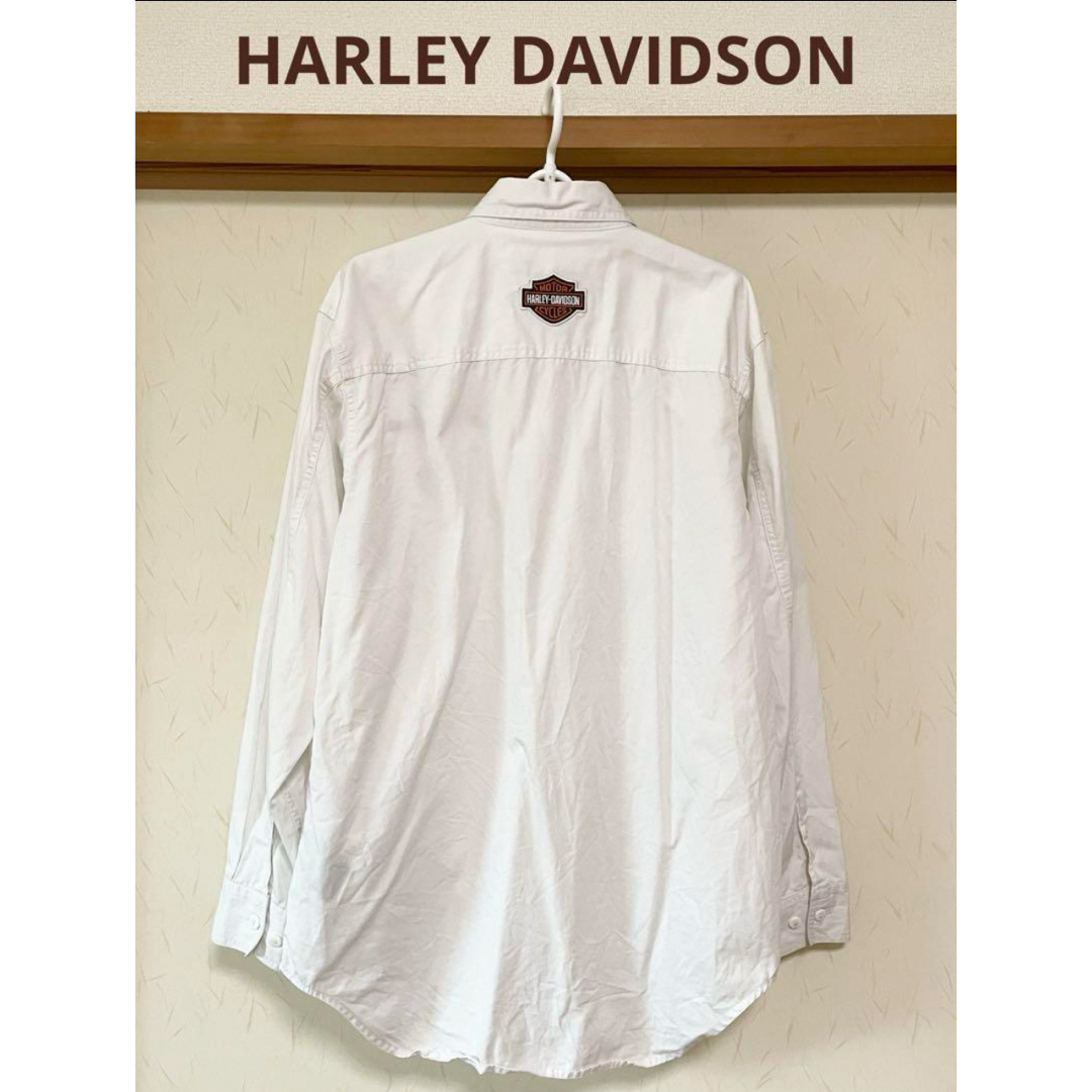 Harley Davidson(ハーレーダビッドソン)のハーレーダヴィッドソン 長袖シャツ ワッペン 刺繍ロゴ メンズ S ビッグサイズ メンズのトップス(シャツ)の商品写真
