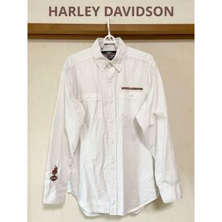 ハーレーダビッドソン(Harley Davidson)のハーレーダヴィッドソン 長袖シャツ ワッペン 刺繍ロゴ メンズ S ビッグサイズ(シャツ)