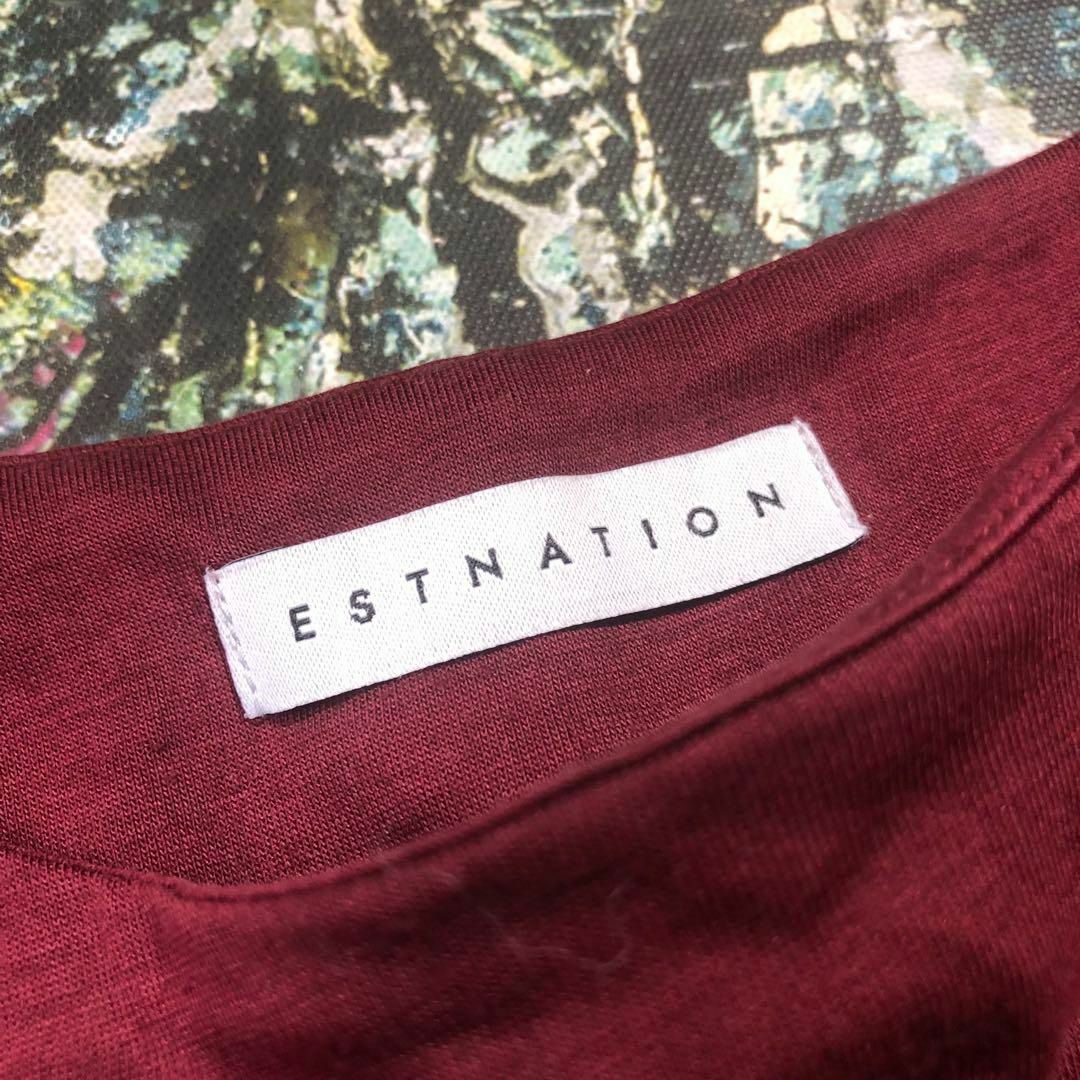 ESTNATION(エストネーション)の【美品】エストネーション-ESTNATION-ギャザースリーブカットソー レディースのトップス(カットソー(半袖/袖なし))の商品写真