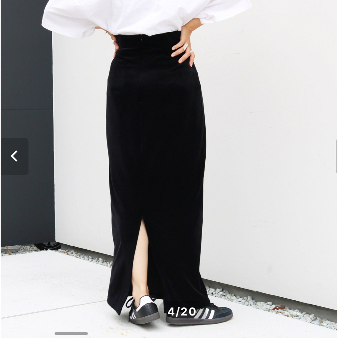 TODAYFUL(トゥデイフル)のaere high-waist velours skirt   レディースのスカート(ロングスカート)の商品写真