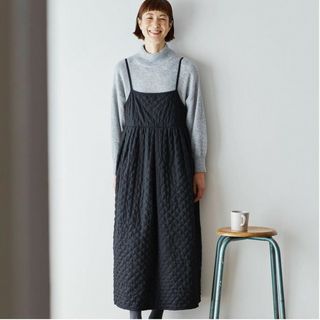 シマムラ(しまむら)の【未使用品！】season reason キルティングワンピース　黒　L(ロングワンピース/マキシワンピース)