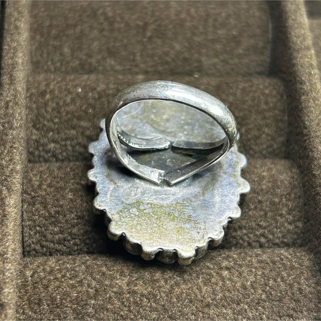 シルバー925SILVER銀♪魅惑のターコイズ＆コーラル風クラスターリング レディースのアクセサリー(リング(指輪))の商品写真