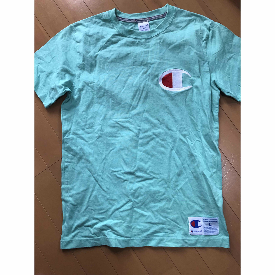 Champion(チャンピオン)の値下げ Champion onepoint tee Mens L メンズのトップス(Tシャツ/カットソー(半袖/袖なし))の商品写真