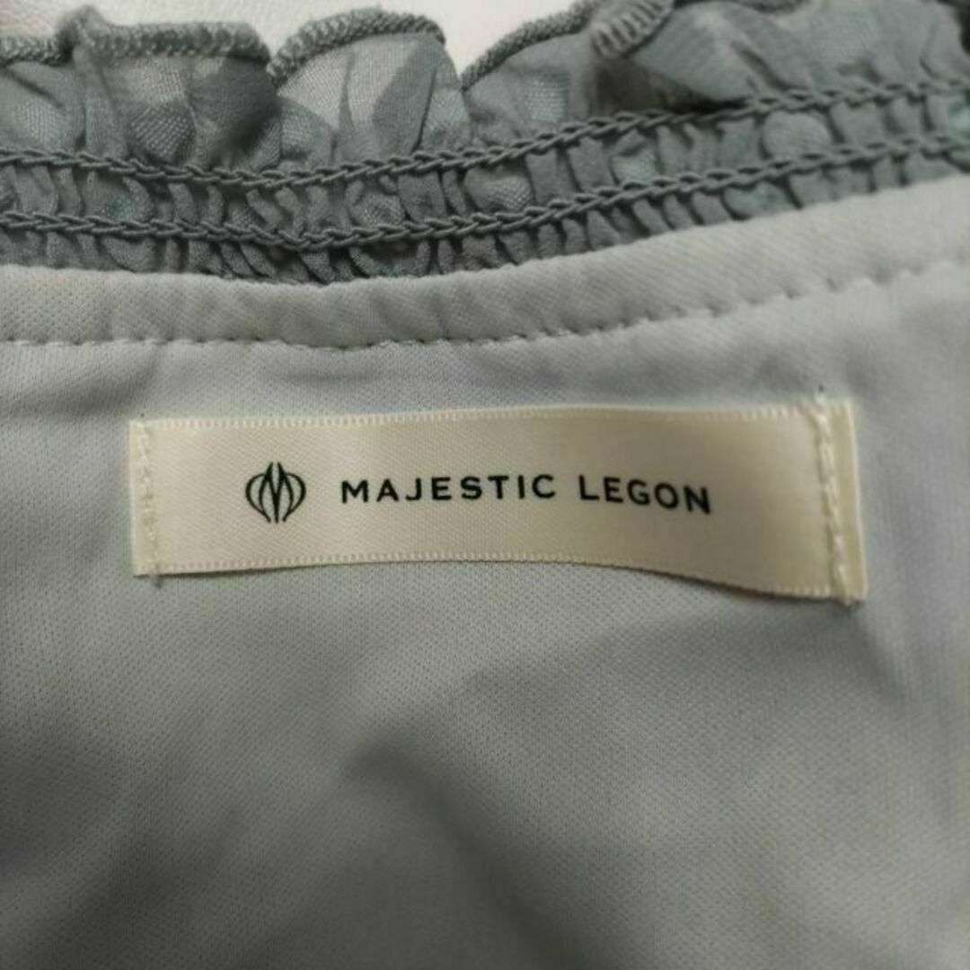 MAJESTIC LEGON(マジェスティックレゴン)のマジェスティックレゴン フリル付き 7分袖 ブラウス グレー Mサイズ レディースのトップス(シャツ/ブラウス(長袖/七分))の商品写真