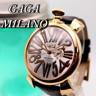 ガガミラノ(GaGa MILANO)の美品！GaGaMIRANO マヌアーレ ゴールド クォーツ メンズ腕時計 578(腕時計(アナログ))