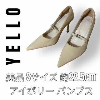 YELLO イエロー　パンプス　アイボリー　Sサイズ　22.5cm ストラップ付(ハイヒール/パンプス)