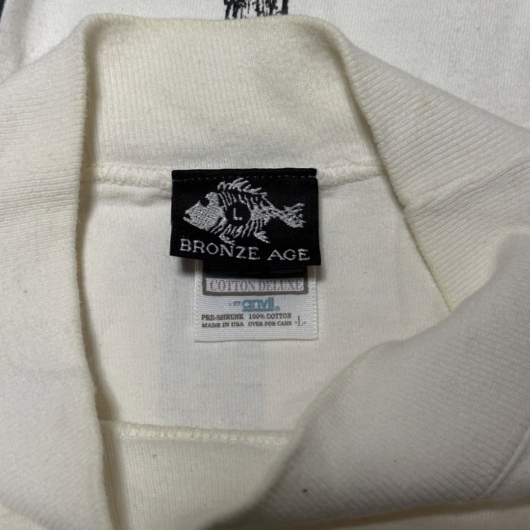 STUSSY(ステューシー)の90's BRONZE AGE ロンT モックネック White L USA製 メンズのトップス(Tシャツ/カットソー(七分/長袖))の商品写真