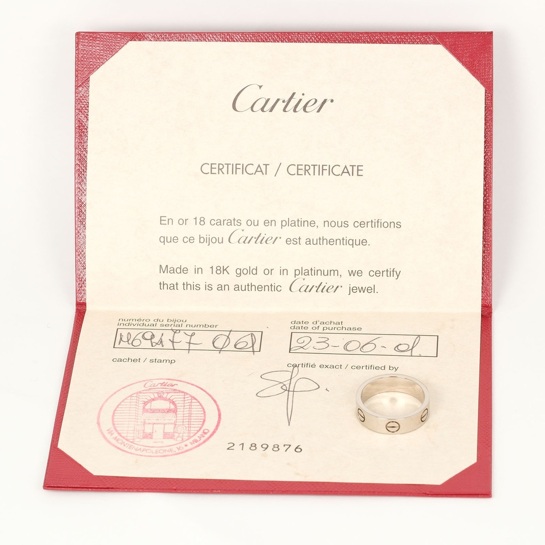 Cartier(カルティエ)の【CARTIER】カルティエ ラブ K18ホワイトゴールド 20号 約9.34g メンズ リング・指輪 メンズのアクセサリー(リング(指輪))の商品写真