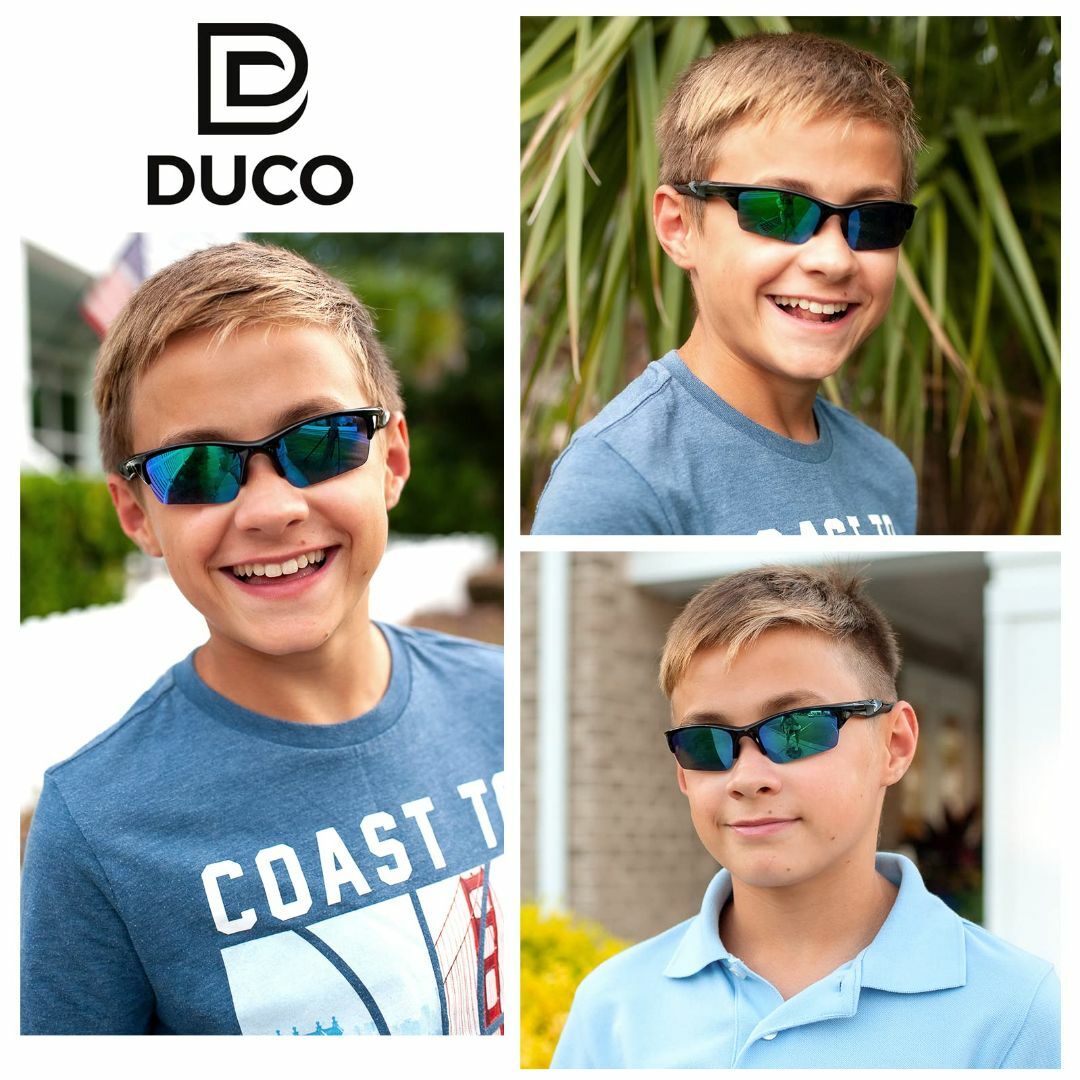 【色: ブラック/イエロー】[DUCO] キッズサングラス 子供サングラス スポ キッズ/ベビー/マタニティのベビー服(~85cm)(その他)の商品写真