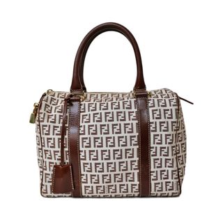 フェンディ(FENDI)のフェンディ ズッキーノ ハンドバッグ キャンバス ブラウン レディース FENDI  中古(ハンドバッグ)