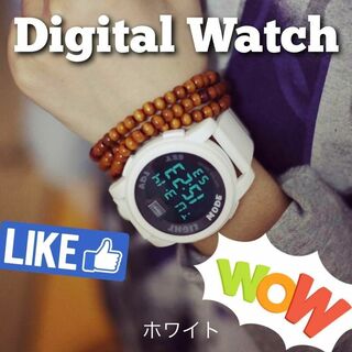 ミリタリー腕時計　デジタル腕時計　メンズ腕時計　レディース腕時計　［ホワイト］(腕時計)