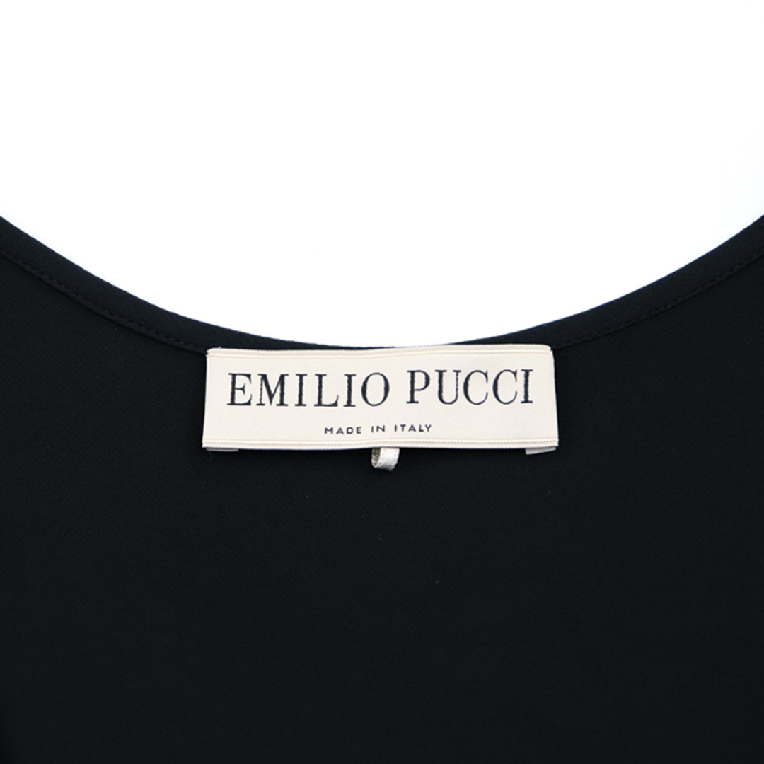 EMILIO PUCCI(エミリオプッチ)の【美品】 エミリオプッチ 76RH05 ノースリーブワンピース サイドジップ 2WAY タイト 総柄 レディース サイズ 40 黒 ブラック マルチ Emilio Pucci レディースのワンピース(その他)の商品写真