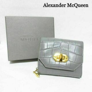 アレキサンダーマックイーン(Alexander McQueen)の未使用級 アレキサンダーマックイーン クロコダイル型押し ショートウォレット(財布)