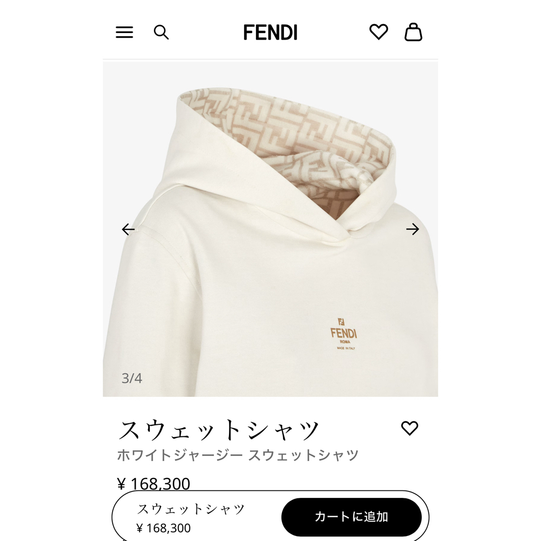 FENDI(フェンディ)のフェンディ パーカー　リバーシブル　現行品　FENDIパーカー レディースのトップス(パーカー)の商品写真