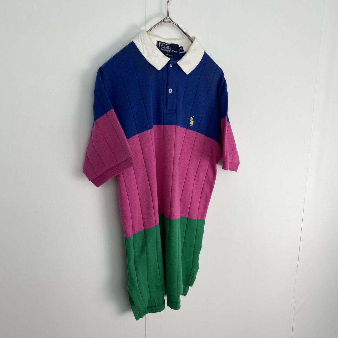 POLO RALPH LAUREN(ポロラルフローレン)の【ポロラルフローレン　半袖ポロシャツ　ハーフボタン　USA　マルチカラー　古着】 メンズのトップス(ポロシャツ)の商品写真