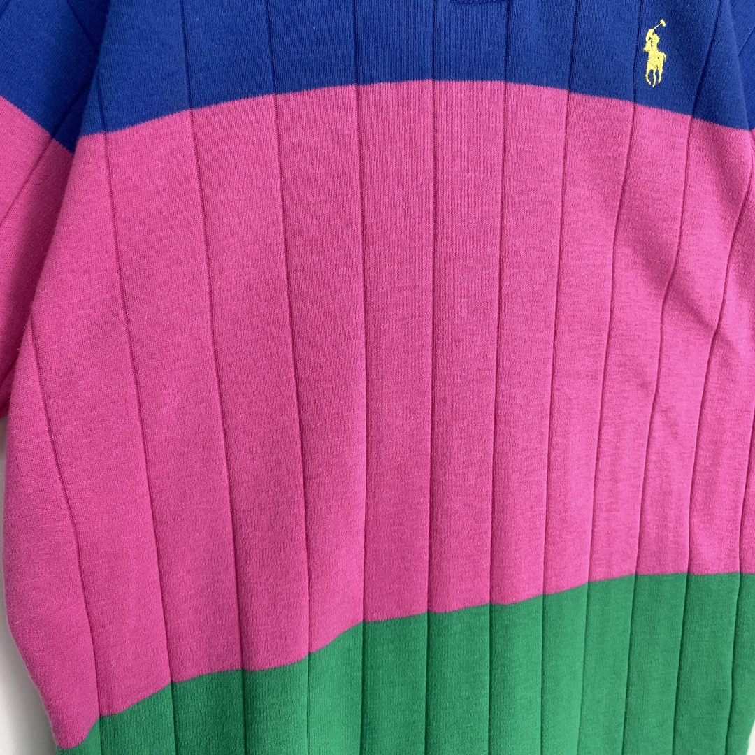 POLO RALPH LAUREN(ポロラルフローレン)の【ポロラルフローレン　半袖ポロシャツ　ハーフボタン　USA　マルチカラー　古着】 メンズのトップス(ポロシャツ)の商品写真