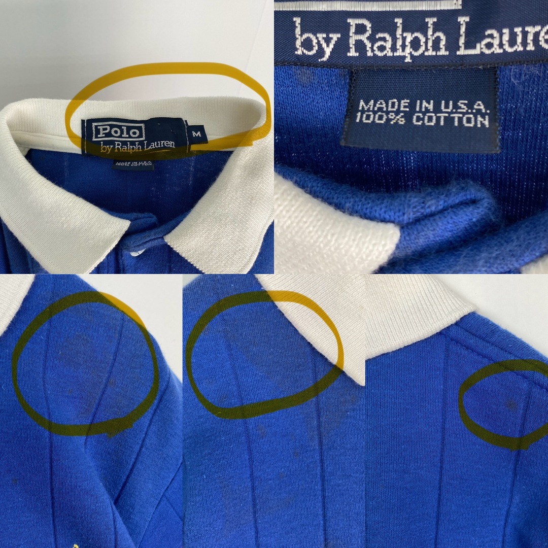 POLO RALPH LAUREN(ポロラルフローレン)の【ポロラルフローレン　半袖ポロシャツ　ハーフボタン　USA　マルチカラー　古着】 メンズのトップス(ポロシャツ)の商品写真