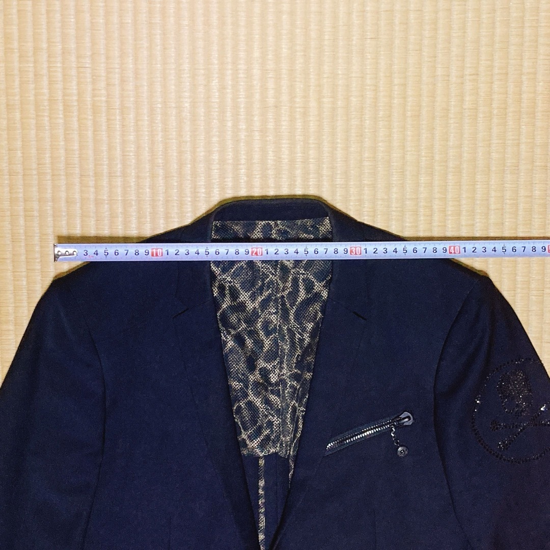 Roen(ロエン)の美品！　Roen オールスワロスカル豹柄裏地テーラードジャケット　サイズ48 メンズのジャケット/アウター(テーラードジャケット)の商品写真